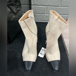 Express Cream and Black Heeled Boots